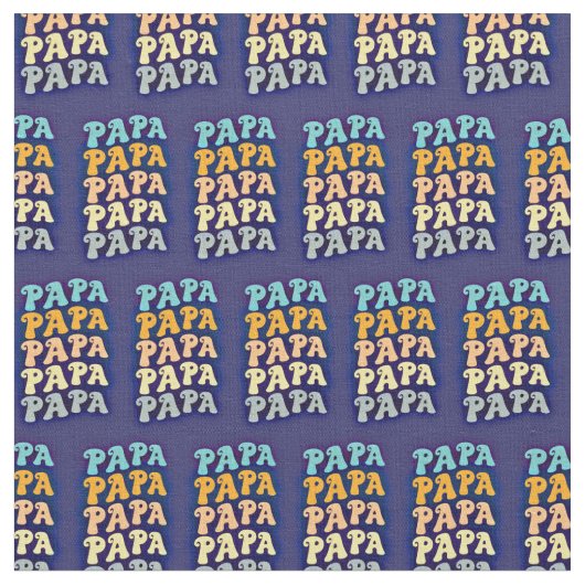 Papa für Vatertag Großvater Wave Text Stoff (Nahaufnahme)