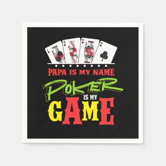 Papa Gambler Cards Player Poker Casino Vater Daddy Serviette (Vorderseite)