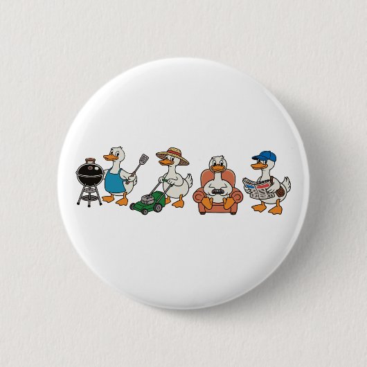 Papa Gans Vatertag Papa Opa Ehemann Button (Vorderseite)