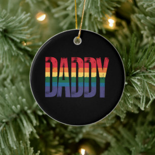 Papa Gay Pride Monat LGBTQ Vatertag Regenbogen Keramik Ornament