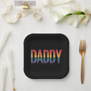 Papa Gay Pride Monat LGBTQ Vatertag Regenbogen Pappteller