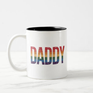 Papa Gay Pride Monat LGBTQ Vatertag Regenbogen  Zweifarbige Tasse