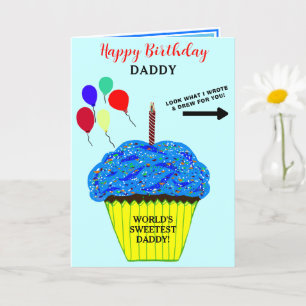 Papa Geburtstag Blaue Cupcake Schreibe Zeichne Nac Karte