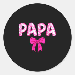 Papa Geburtstagstruppe passendes rosa Band Familie Runder Aufkleber