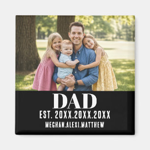 Papa Gegr. Jahr Name Moderne Schrift Schwarz Magnet