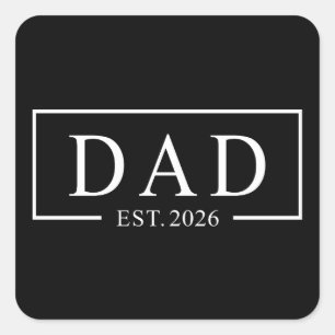 Papa Gegründet 2026 Quadratischer Aufkleber