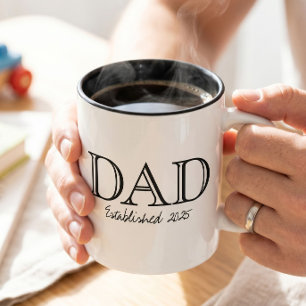 Papa Gegründet Fett Schwarz Weiß Zweifarbige Tasse