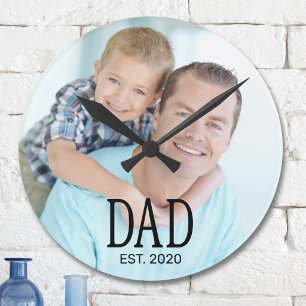 Papa gegründet Foto Runde Wanduhr