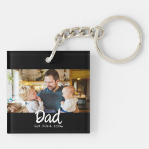 Papa gegründet Foto Schwarz Weiß Schlüsselanhänger