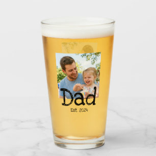 Papa Gegründet Foto Spaß Fett Schwarz Weiß Text Glas
