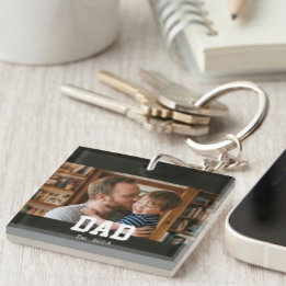 Papa gegründet Foto Vatertag-Geschenk Schlüsselanhänger