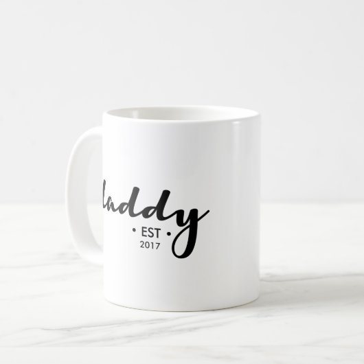 Papa, gegründet, Jahr, Personalisiert Kaffeetasse (Vorderseite Links)