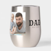 Papa Gegründet Schwarz Typography Foto (Rückseite)