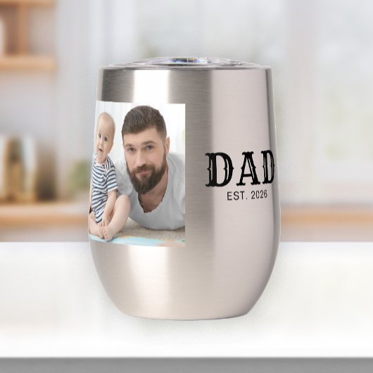 Papa Gegründet Schwarz Typography Foto