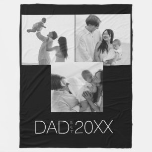 Papa Gegründetes Jahr Foto-Geschenke Moderner Vate Fleecedecke