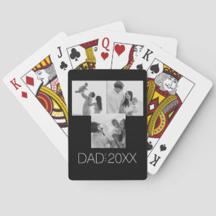 Papa Gegründetes Jahr Foto-Geschenke Moderner Vate Spielkarten