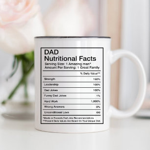 Papa Geschenk, Vater Ernährung Fakten Vatertag Spa Zweifarbige Tasse