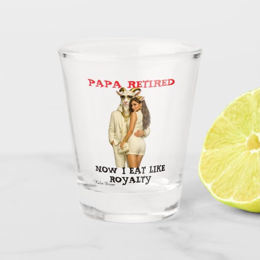 Papa ging in Rente Schnapsglas (Vorderseite)