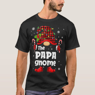 Papa Gnome Buffalo Karierter Weihnachtsbaum Famili T-Shirt
