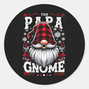 Papa Gnome passt Familie Weihnachten Pajama Runder Aufkleber