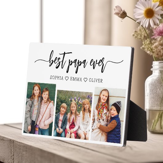 Papa Grandpa Großkinder Fotoplatte