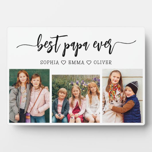 Papa Grandpa Großkinder Fotoplatte (Vorderseite)