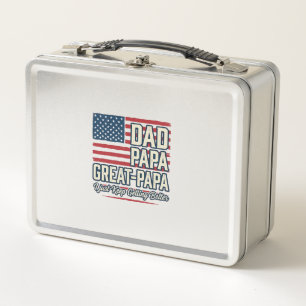 Papa Great-Papa Patriotisches Vintage Familien-Shi Metall Brotdose