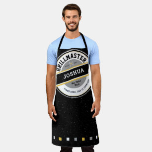 Papa Grillmeister Schürze auf Schwarz
