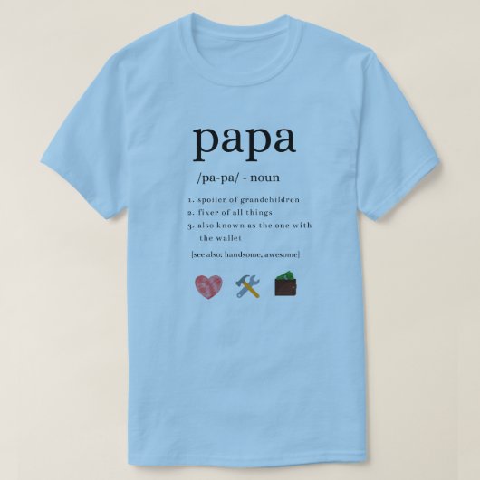 Papa-Großvater-Definitions-T - Shirt (Design vorne)