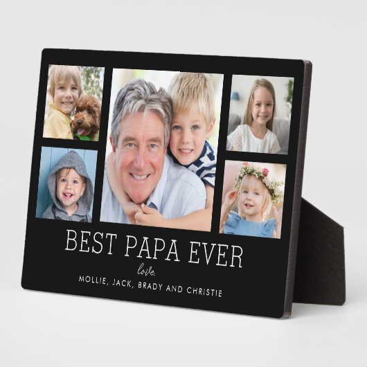 Papa Großvater Grandchildren FotoCollage Fotoplatte (Seite)