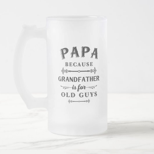 Papa | Großvater von Funny ist für alte Typ Mattglas Bierglas (Links)