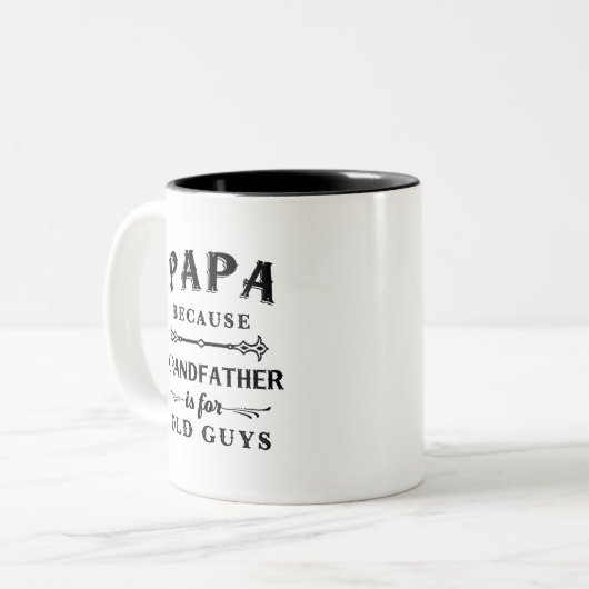 Papa | Großvater von Funny ist für alte Typ Zweifarbige Tasse (Vorderseite Links)