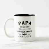 Papa | Großvater von Funny ist für alte Typ Zweifarbige Tasse (Links)