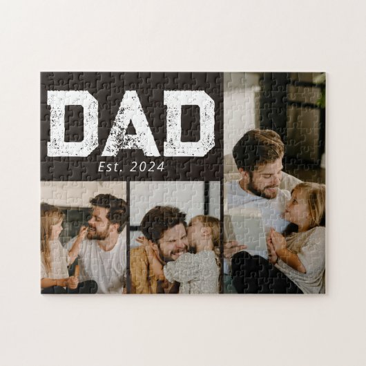 Papa hat Black Fun 3 Foto gegründet Puzzle (Horizontal)