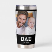 Papa hat Bold Black 2 Foto gegründet Thermobecher (Rückseite)