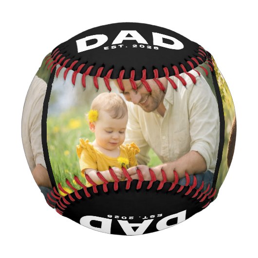 Papa hat Bold Black 3 Foto eingerichtet  Baseball (Vorderseite)