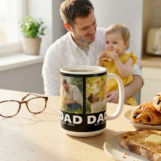 Papa hat Bold Black 3 Foto eingerichtet Kaffeetasse