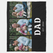 Papa hat Bold Modern Black 3 Foto gegründet Fleecedecke (Vorderseite)