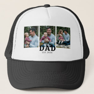 Papa hat Bold Modern Black 3 Foto gegründet Truckerkappe