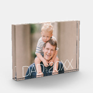 Papa hat das moderne Skriptfoto gegründet Fotoblock