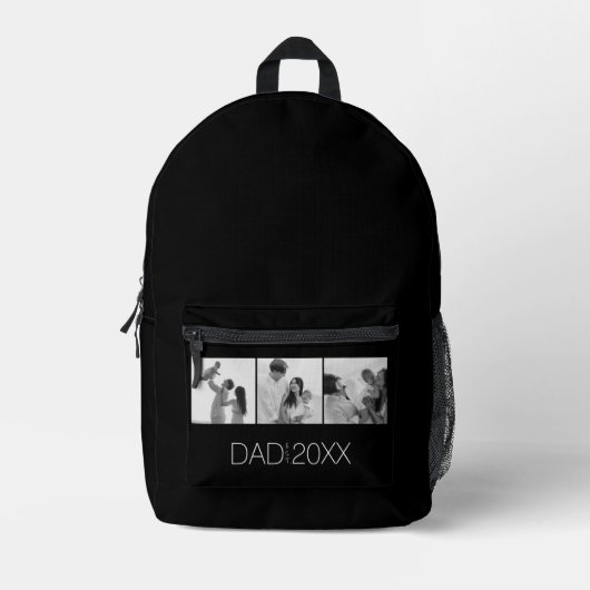 Papa hat drei Foto-Rucksack Modern Script eingeric Bedruckter Rucksack (Vorderseite)