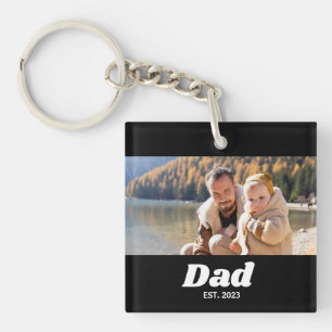 Papa hat eine kühne weiße typografische Fotografie Schlüsselanhänger