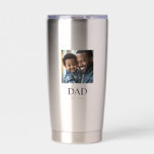 Papa hat einfaches Schwarz 2 Foto eingerichtet Thermobecher (Vorderseite)