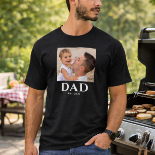 Papa hat es gegründet Foto Vatertag Schwarz T-Shirt