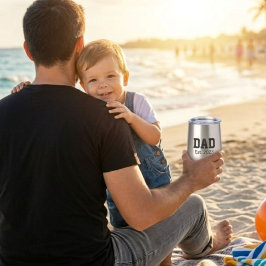 Papa hat fette schwarze Schrift Edelstahl