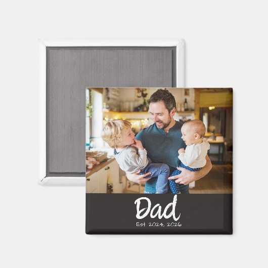 Papa hat Foto gegründet Magnet (Vorderseite/Rückseite)