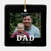 Papa hat Foto-Geschenk gegründet Keramikornament (Rückseite)