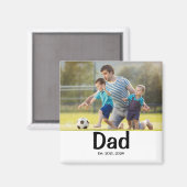 Papa hat Foto-Geschenkmagnet gegründet Magnet (Vorderseite/Rückseite)