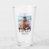 Papa hat Foto Minimal Vatergeschenk Glas (Vorderseite)