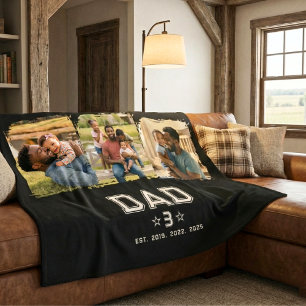 Papa hat klassisch fett Weiß Schwarz 3 Foto etabli Fleecedecke